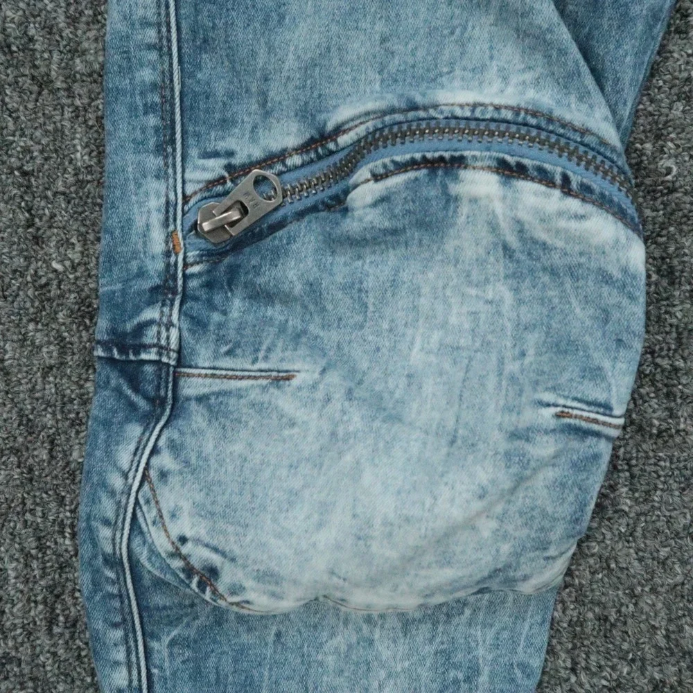 G Star Jeans Mens 31x34 Blue 5620 3D Zip Knee Skinny Light Wash